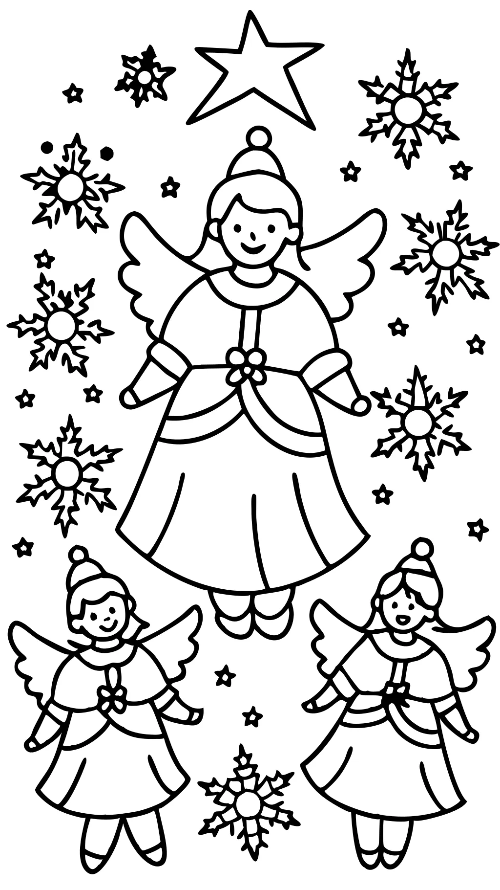 coloriages anges de Noël